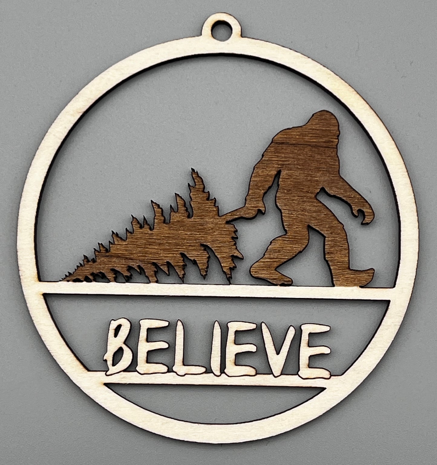 Bigfoot “Believe” Christmas Ornaments - Round