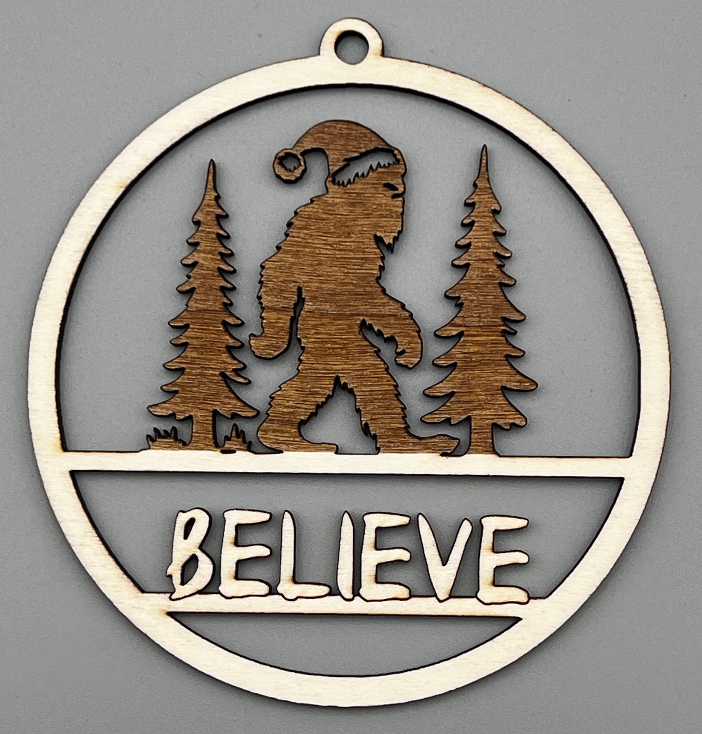 Bigfoot “Believe” Christmas Ornaments - Round