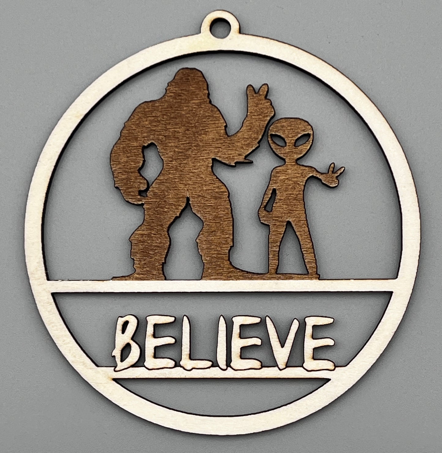 Bigfoot “Believe” Christmas Ornaments - Round