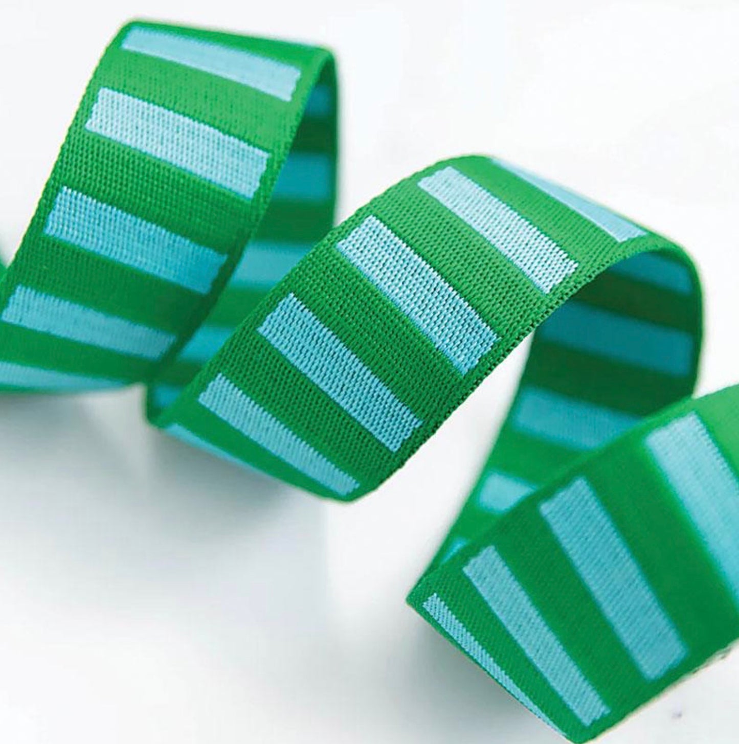 Bold Stripe Webbing Billiard and Turquoise