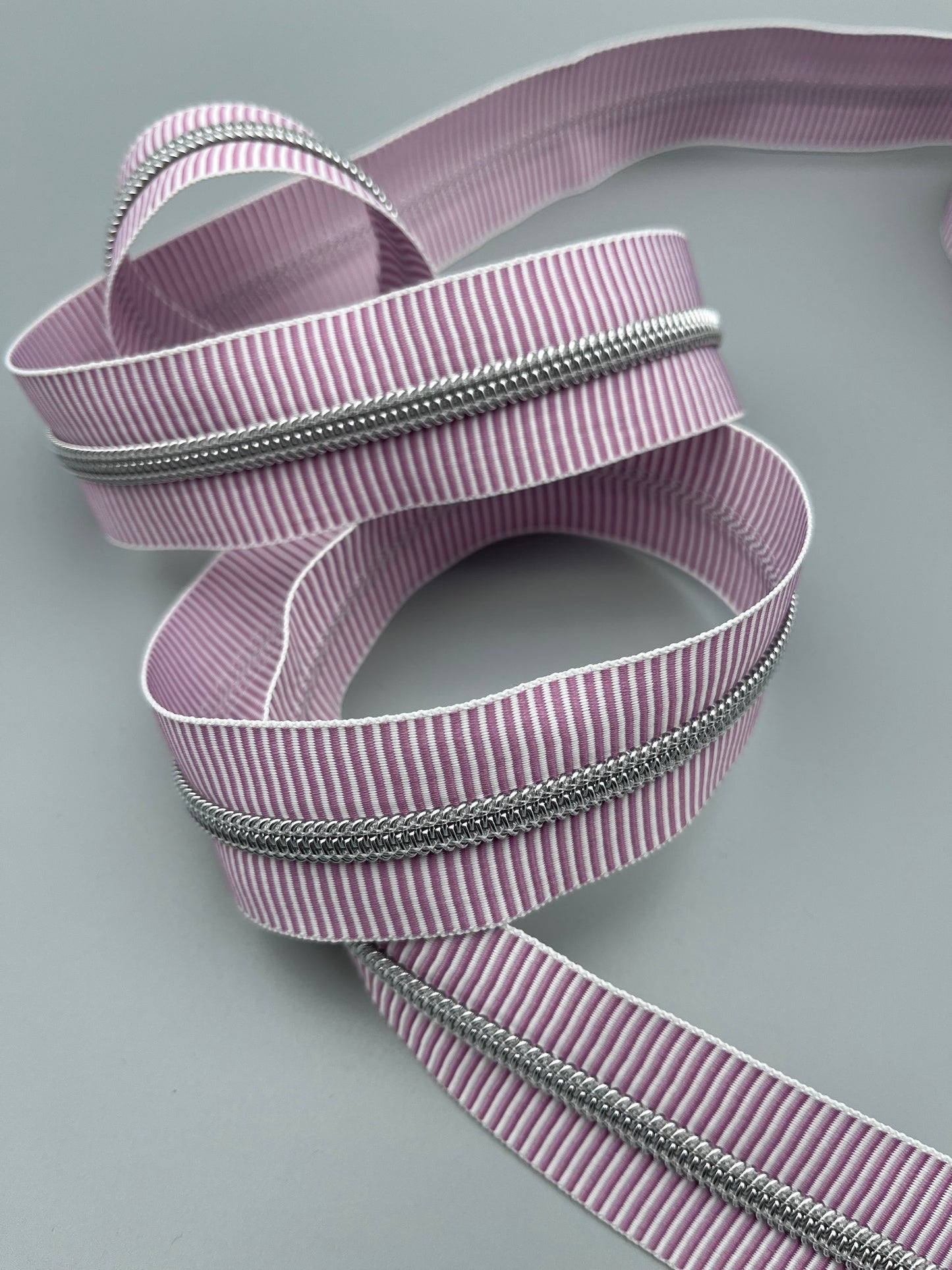 Lilac Striped #5 Zipper Tape