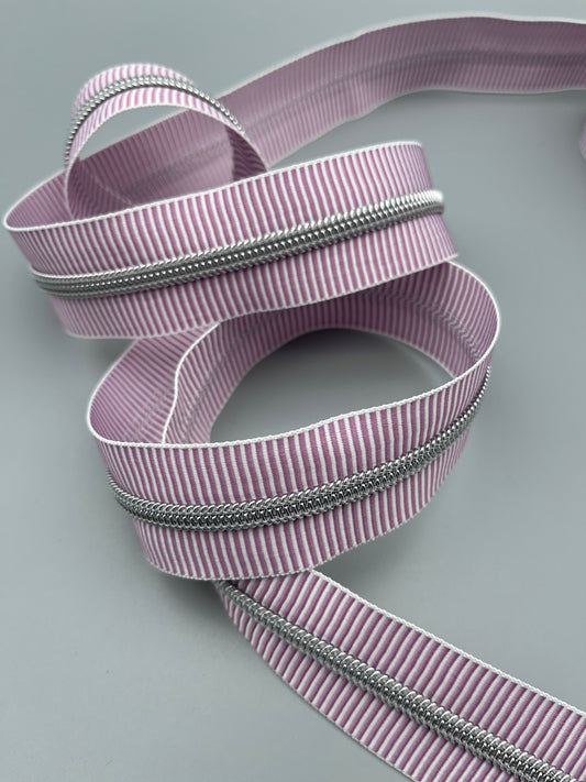 Lilac Striped #5 Zipper Tape