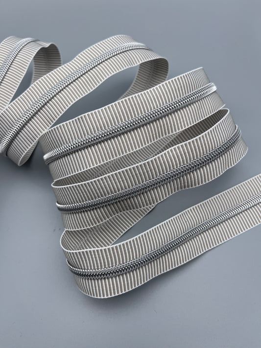 Silver Lining  Striped #5 Zipper Tape