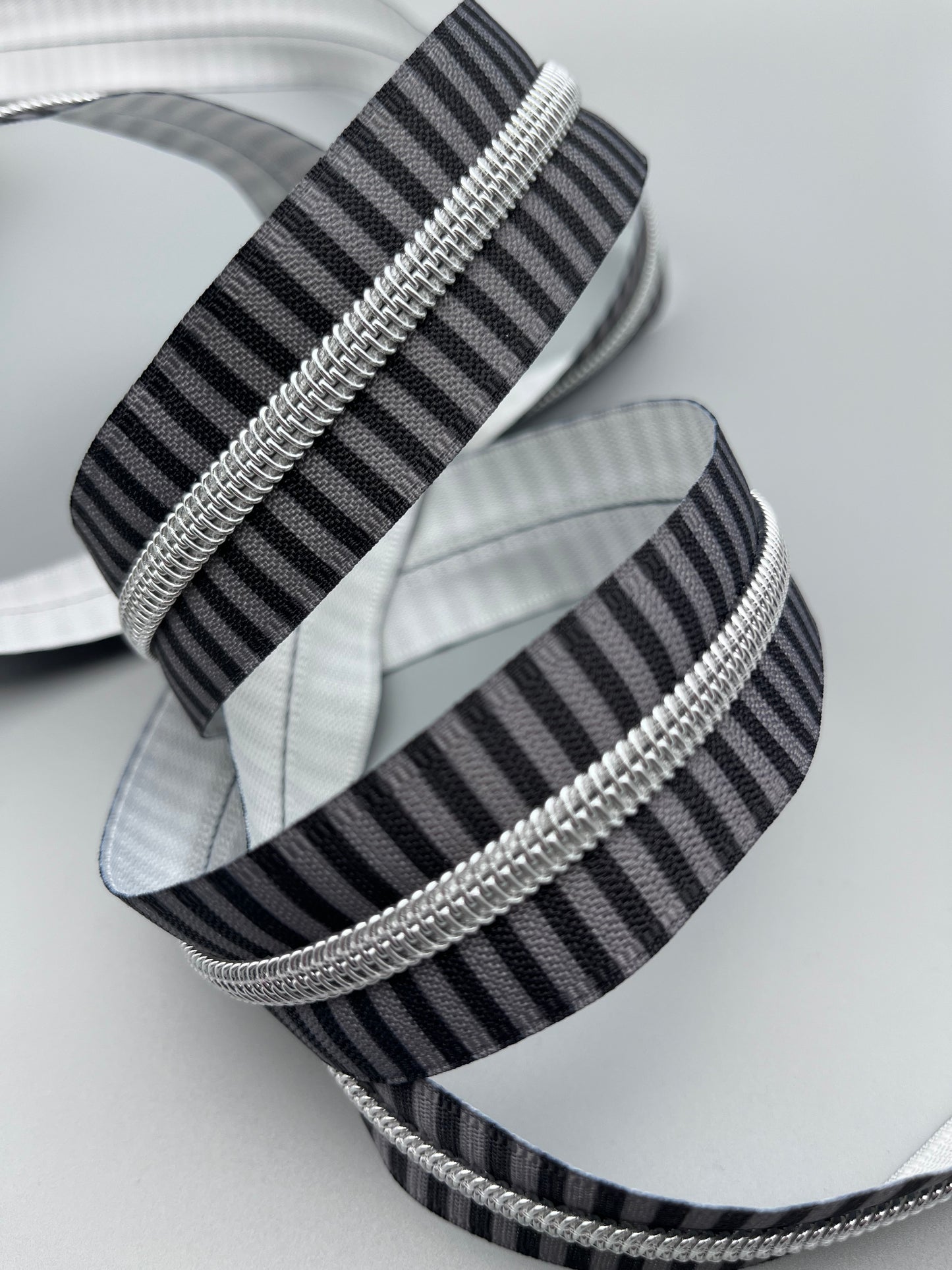 Slate and Shadow with Silver - #5 Zipper Tape