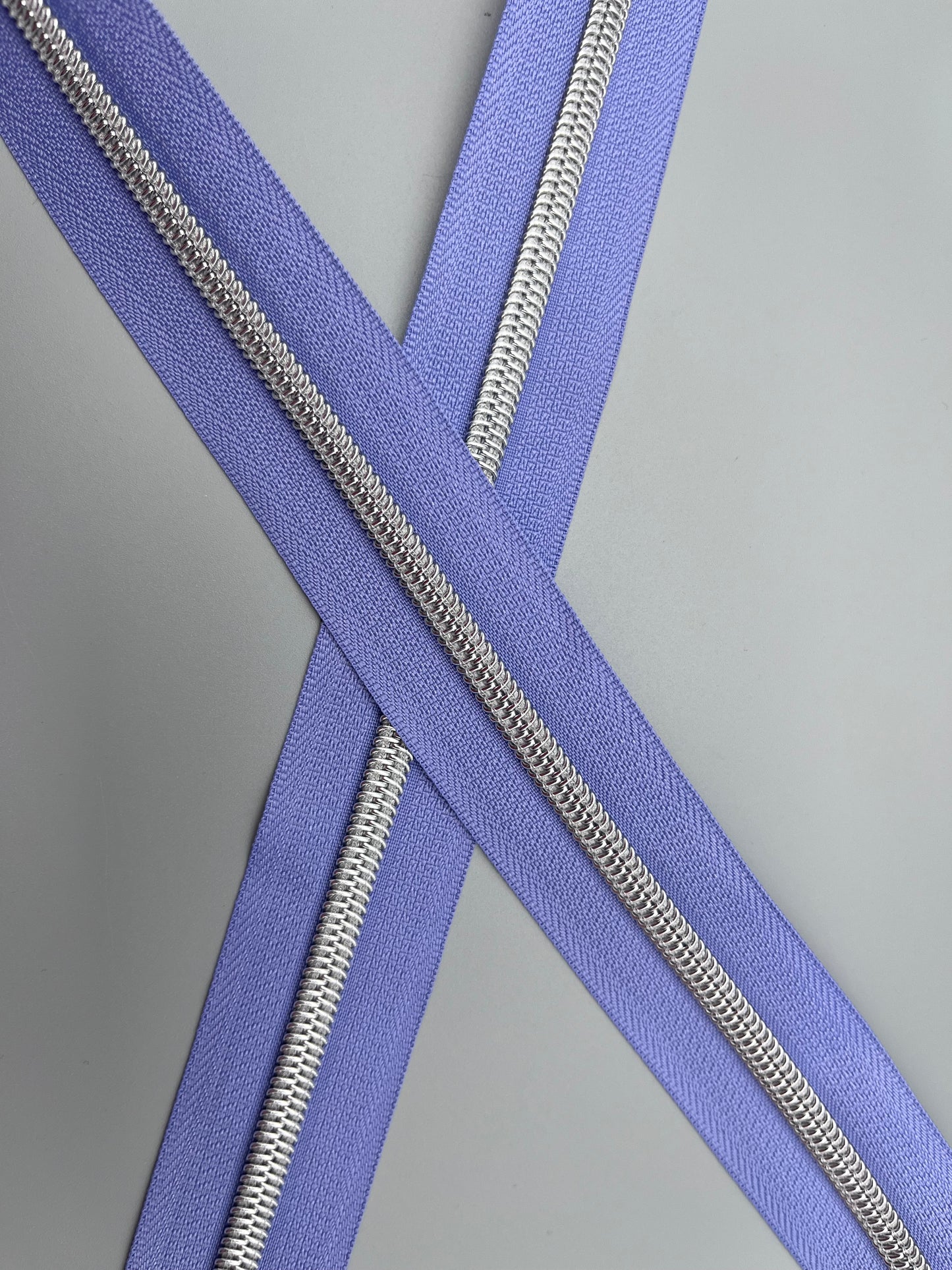 Periwinkle with Silver-#5 Zipper Tape