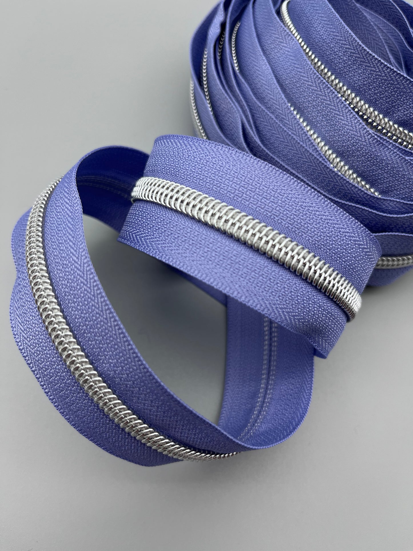 Periwinkle with Silver-#5 Zipper Tape