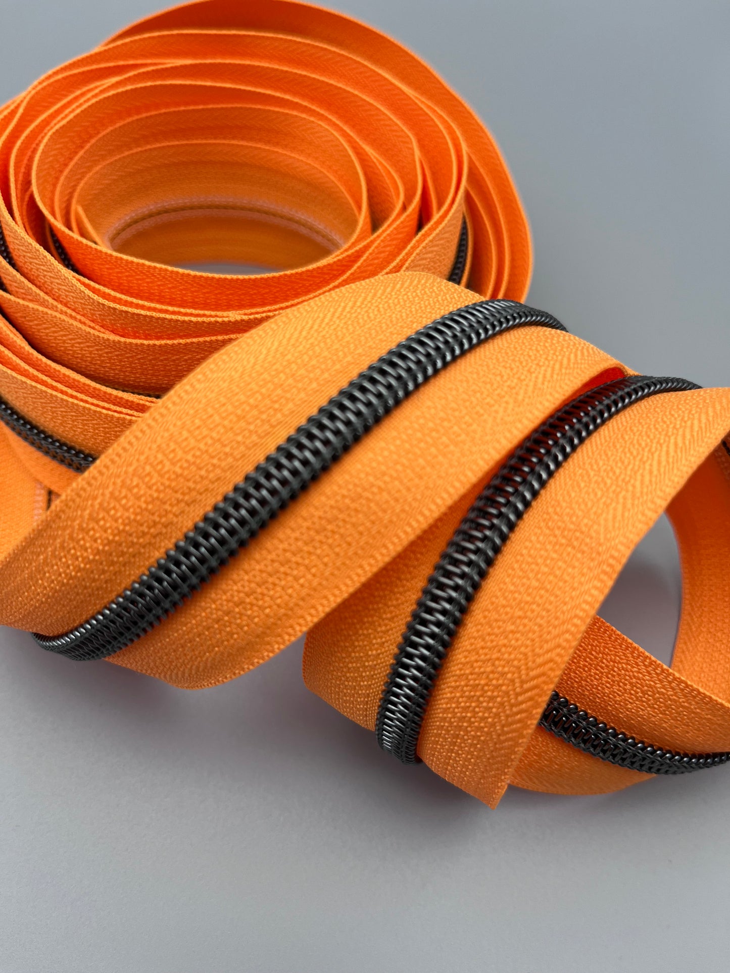 Tangerine with Gunmetal-#5 Zipper Tape