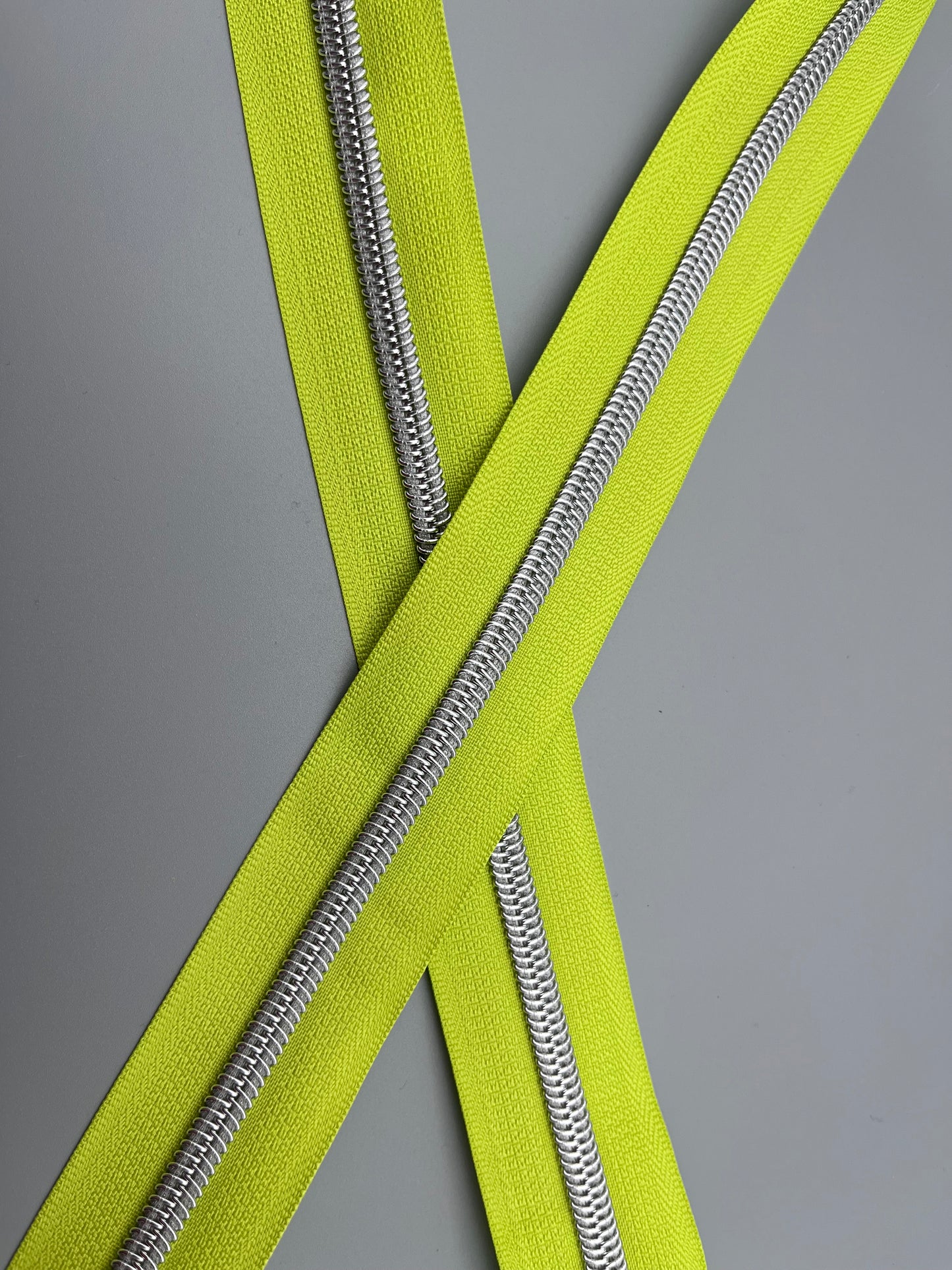 Pickle Pop with Silver-#5 Zipper Tape