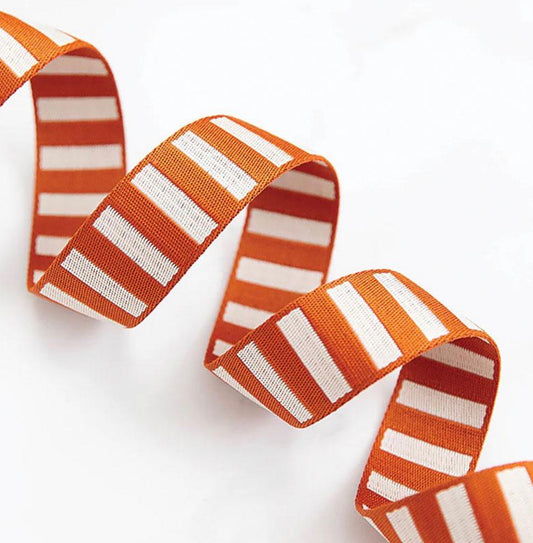 Bold Stripe Webbing Saddle and Off White