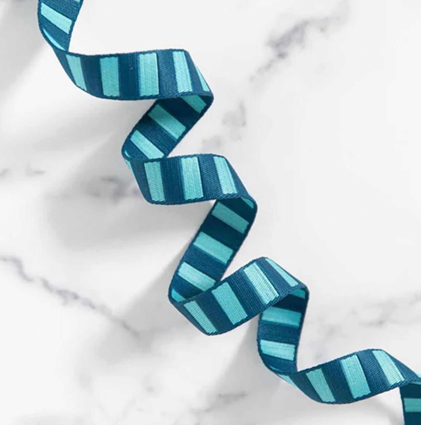 Bold Stripe Webbing Peacock and Turquoise