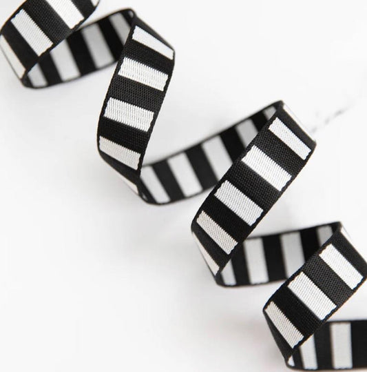 Bold Stripe Webbing Black and White