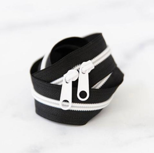 Black and White Zipper Tape