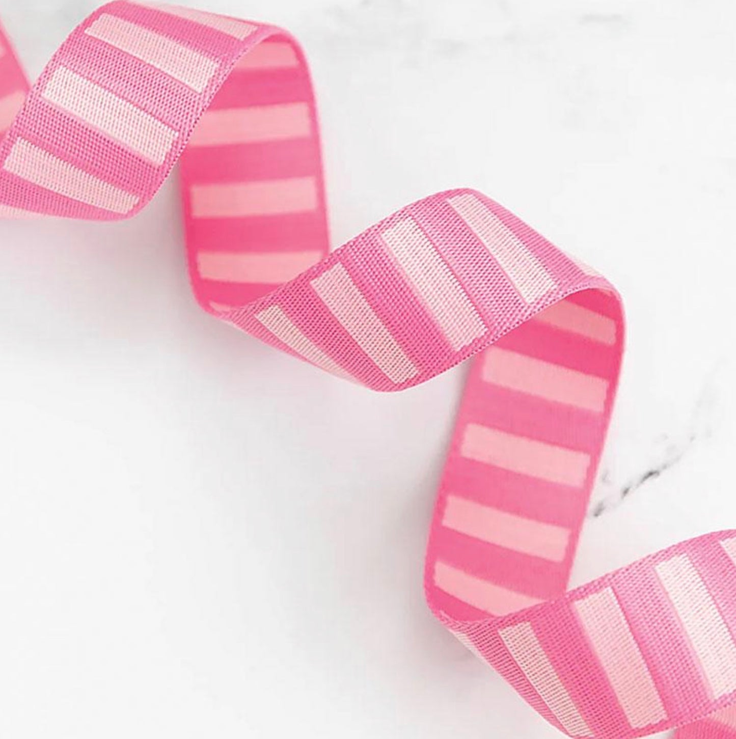 Bold Stripe Webbing Flamingo and Pale Pink