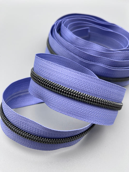 Periwinkle with Gunmetal-#5 Zipper Tape