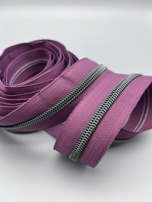 Plum Crazy with Gunmetal-#5 Zipper Tape