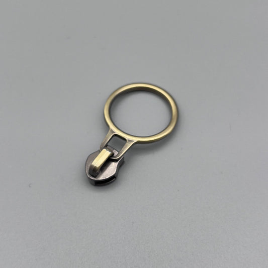 Brushed Bronze Round Zipper Pull