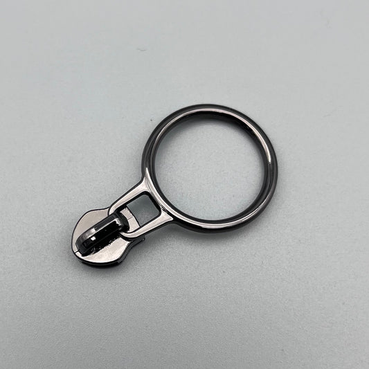 Gunmetal Round Zipper Pull