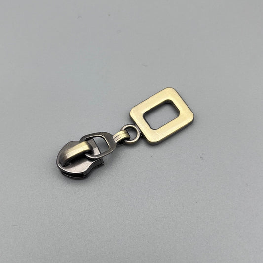 Brushed Bronze Square Zipper Pull